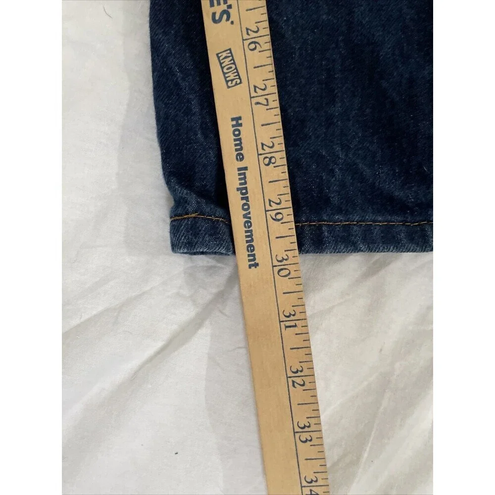 Dickies Mens Jeans Size 44x30 Straight Leg Denim Blue Workwear Pockets Dark Wash